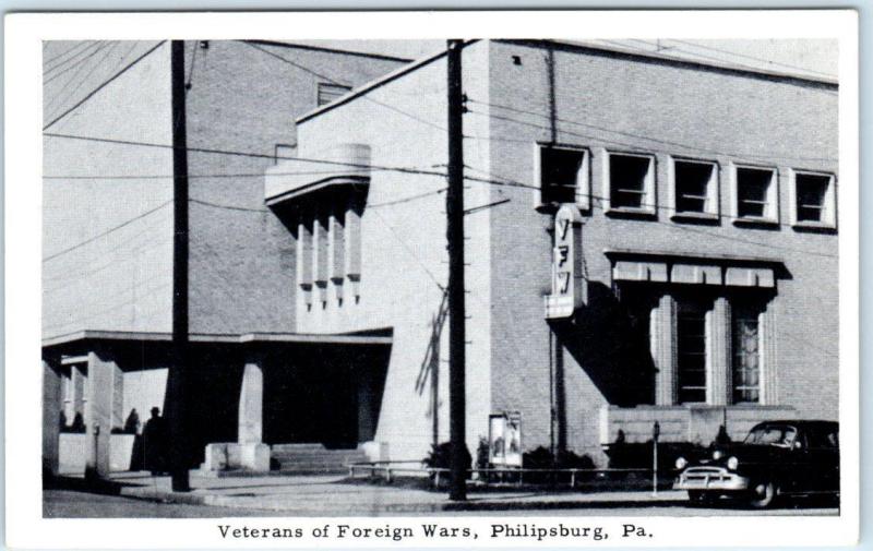 PHILIPSBURG, Pennsylvania  PA  VETERANS OF FOREIGN WARS  V.F.W. 1950s   Postcard