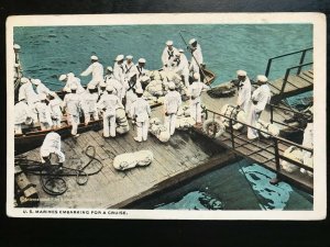 Vintage Postcard 1917 U.S. Marines Embarking for a Cruise Military