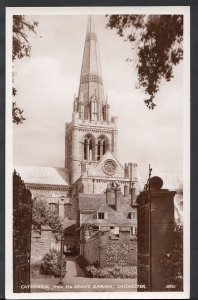 Sussex Postcard - Cathedral From The Dean's Garden, Chichester     RS958