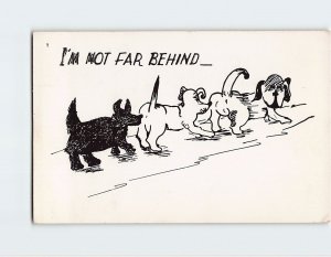 Postcard I'm Not Far Behind with Dogs Comic Art Print