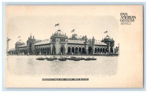 Manufactures And Liberal Arts Building Boats Pan American Exposition Postcard 