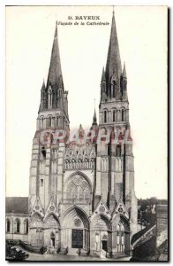 Old Postcard Bayeux Cathedral Facade of