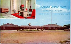 CLARKSDALE, MS Mississippi  COAHAMA MOTOR COURT   c1950s  Roadside  Postcard