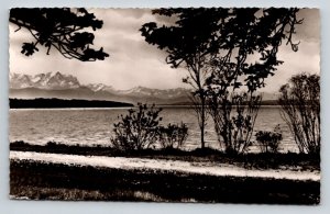 Vintage AMMERSEE Strandpromenade RPPC Real Photo Postcard Bavarian Alps Lake