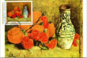 Oranges and Bottle St Luchian Romania Postage Stamp Maximum Postcard