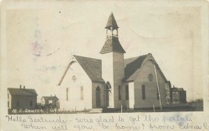 Postcard RPPC Kansas Geneseo C-1906 M.E. Church undivided 23-8731