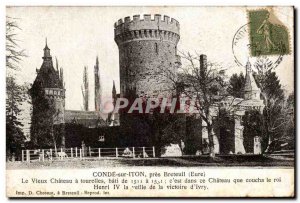 Old Postcard Condé-sur-Iton Breteuil near Le Vieux Chateau has Turrets