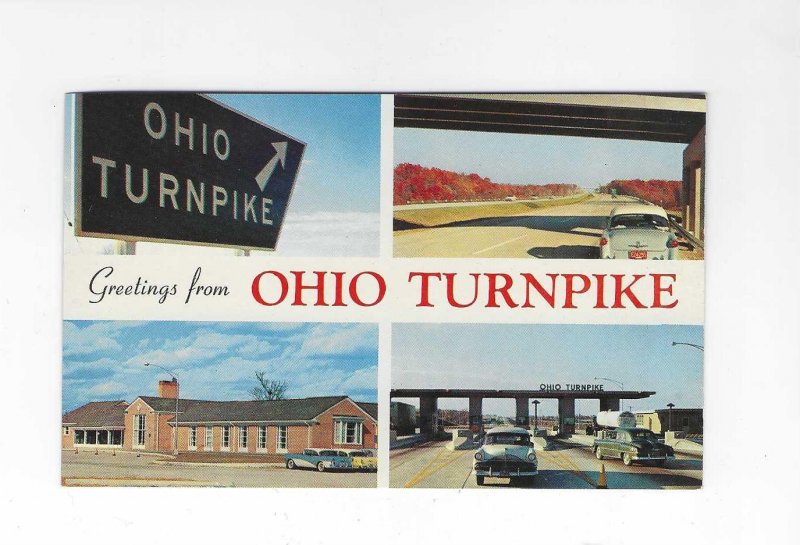 Vtg 1950's/60's Greetings from Ohio Turnpike Plastichrome Postcard