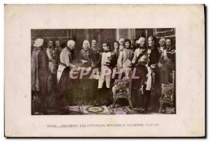 Old Postcard Napoleon 1st Conference of the Emperors Napoleon and Alexander E...
