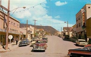 Autos Canada 1950s Williams Lake BC Main Street looking West Traveltime 6341