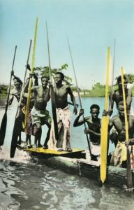 AFRICA SENEGAL DAKAR ABORIGINALS VINTAGE HAND PAINTED REAL PHOTO POSTCARD RPPC