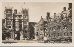 RPPC Postcard University Pennsylvania Dormitories Philadelphia PA