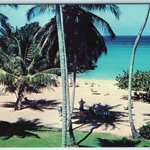 c1960s Ocho Rios, Jamaica, W.I Beach from Jamaica Inn Hotel People Swimming A227