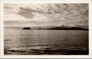 Mt Edgecumbe and Islands Sitka Sound Alaska AK Unused Lind RPPC Postcard E44
