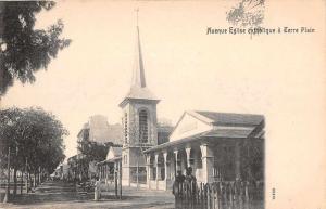 Terre Plain Egypt Avenue Eglise Catholique Church Street Scene Postcard J75497