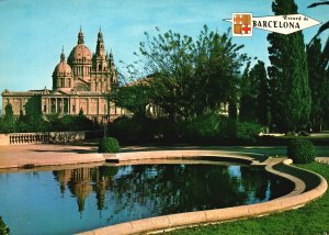 Postcard The Montjuic Garden National Palace Barcelona Spain