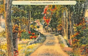 NEVERSINK  NY NEW YORK~GREETINGS FROM POSTCARD 1941 POSTMARK