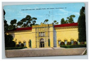 Vintage 1952 Postcard Pine Arts Gallery Balboa Park San Diego California