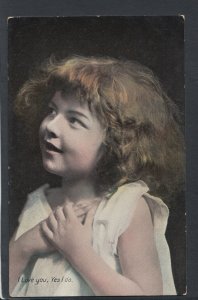 Children Postcard - Little Girl - I Love You, Yes I Do   RS18592