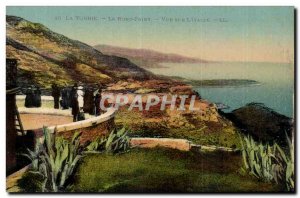 La Turbie Old Postcard roundabout View the & # 39italie