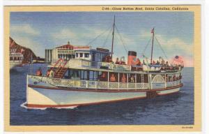 Glass Bottom Boat Catalina Island California linen postcard