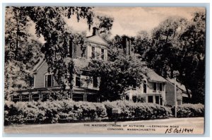 Concord Massachusetts Postcard Wayside Home Authors Lexington Road 1944 Unposted