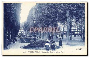 Old Postcard Vichy View Taking In The Old Park