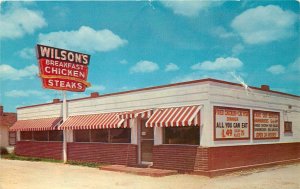 Vintage Postcard Wilson's Restaurant Diner US Hwy 65 Spokane MO Christian County