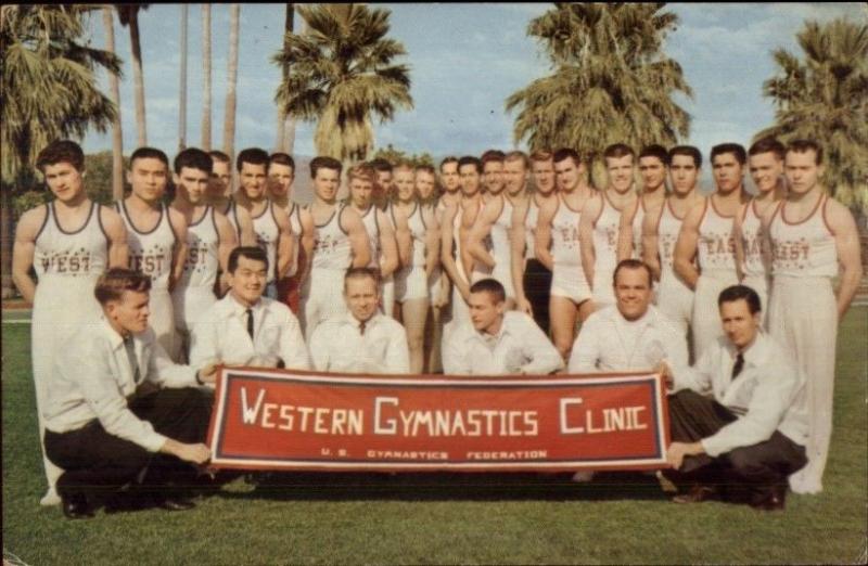 Tucson AZ Western Gymnastics Conference Young Men in Uniforms Postcard