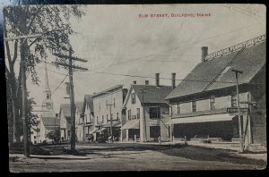Vintage Postcard 1912 Elm Street, Guilford, Maine