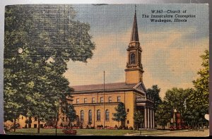 Vintage Postcard 1956 Church of the Immaculate Conception, Waukegan, Illinois IL