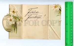 225793 RUSSIA EASTER rare folding vintage postcard