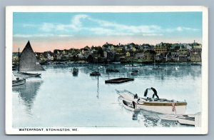 STONINGTON ME WATERFRONT ANTIQUE POSTCARD