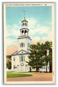 Vintage 1940's Postcard Old First Congregational Church Bennington Vermont
