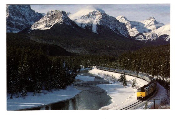 VIA Railway Train, Morant`s Curve, Alberta