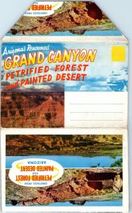 60s Grand Canyon AZ Postcard Souvenir Folder Petrified Forest Painted Desert M7