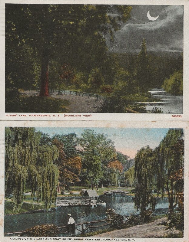 H-049 - Two Greetings From Poughkeepsie, NY Travel Souvenir Picture Postcards.