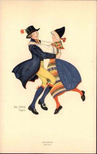 Aina Stenberg Masolle Dalarna Rattvik Sweden Couple Dancing Vintage Postcard