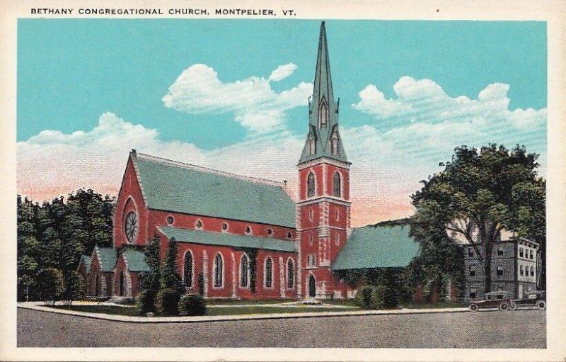 Postcard Bethany Congregational Church Montpelier VT Vermont