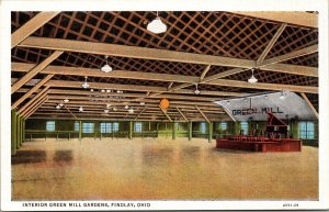 Interior Green Mill Gardens Findlay Ohio Postcard vintage