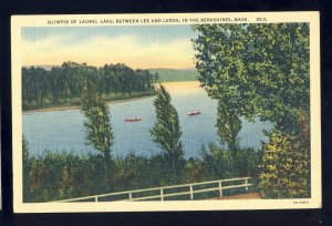 Lee/Lenox Massachusetts/MA Postcard, Laurel Lake, Berkshires Mountains