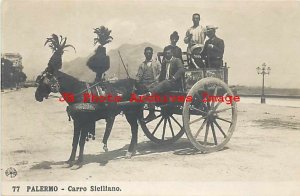 Italy, Palermo, RPPC, Carro Siciliano, Horse Drawn Cart, NPG No 77