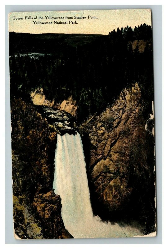 Vintage 1916 Postcard Tower Falls Yellowstone National Park Wyoming