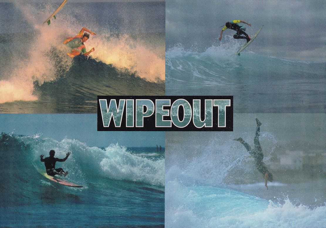 Wipeout Surf Call UK Surfing Map Advertising Warning Postcard Topics