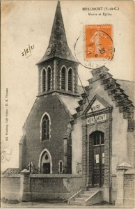 CPA MERLIMONT-Mairie et Eglise (44015)