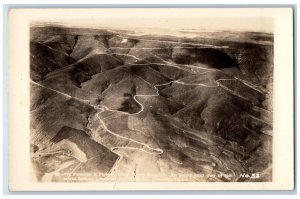 Lewiston ID Postcard RPPC Photo Actual Aerial View Of The World Spiral Highway