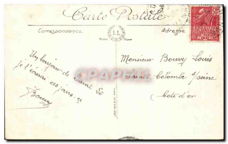 Old Postcard Saint Lo L & # 39Entree De Bellevue Army Barracks