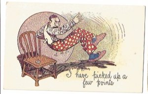 Undivided Back Postcard Comic Man Sitting on Tacks I Have Picked Up a Few Points