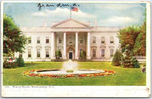 VINTAGE POSTCARD FRONTAL VIEW OF THE WHITE HOUSE WASHINGTON D.C. SCARCE CANCEL