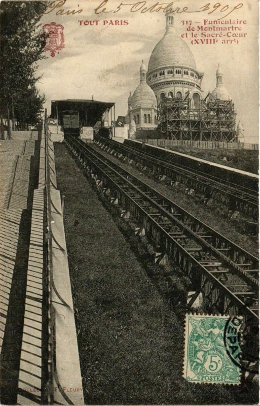 CPA TOUT PARIS 18e 317 Funiculaire de Montmartre Sacre-Coeur F Fleury (574618)